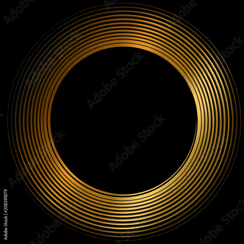 丸　渦　渦巻き　螺旋　金　筆文字