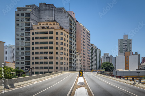 Elevated highway known as Minhocao  Elevado Presidente Joao Goulart  - Sao Paulo  Brazil