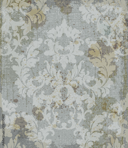Vintage Baroque style background Vector. Luxury Delicate Classic ornament. Royal Victorian floral decor for birthday card, wedding invitation, textile print, wallpaper, wrappings