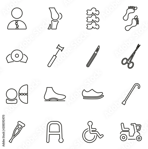 Orthopedic Icons Thin Line Vector Illustration Set