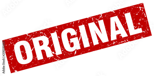 square grunge red original stamp