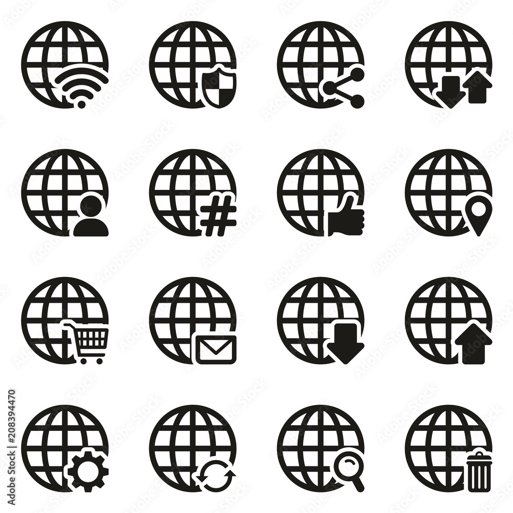 Modern Globe Icons Modern Globe Icons