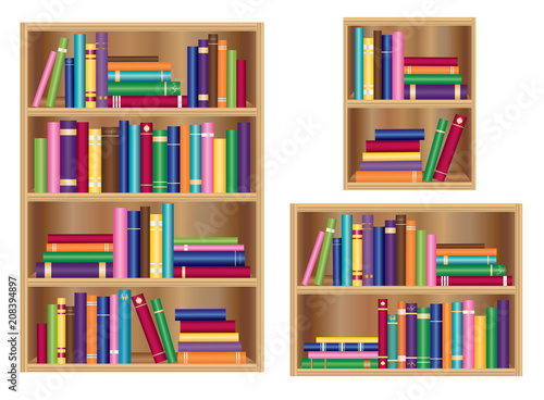 Bookshelf / bookcase set vector