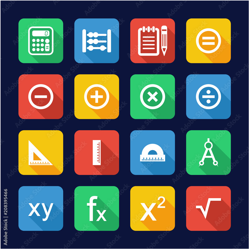 Math Icons Flat Design Math Icons Flat Design