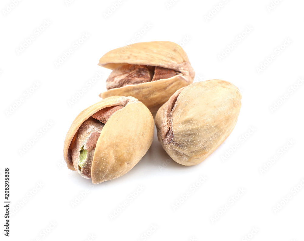 Pistachio nuts on white background Pistachio nuts on white background