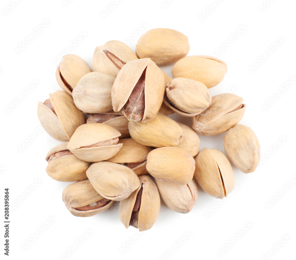 Pistachio nuts on white background Pistachio nuts on white background