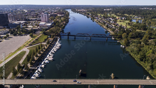 Tablou pe pânză Augusta Georgia Riverwalk with bridges