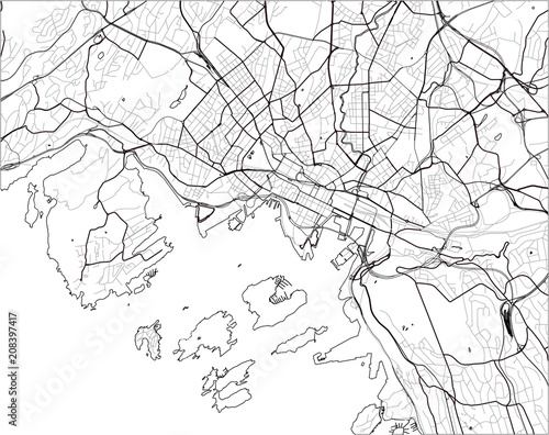 vector map of the city of Oslo, Norway