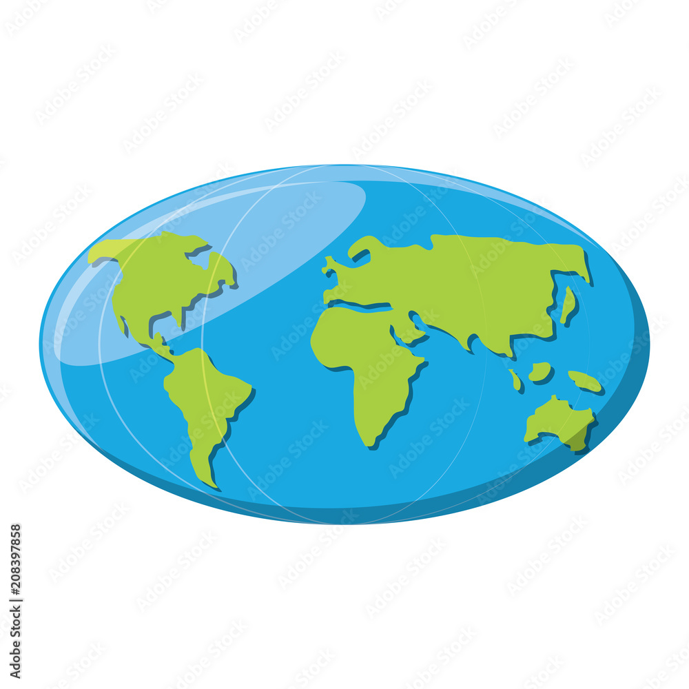 world map icon over white background, vector illustration