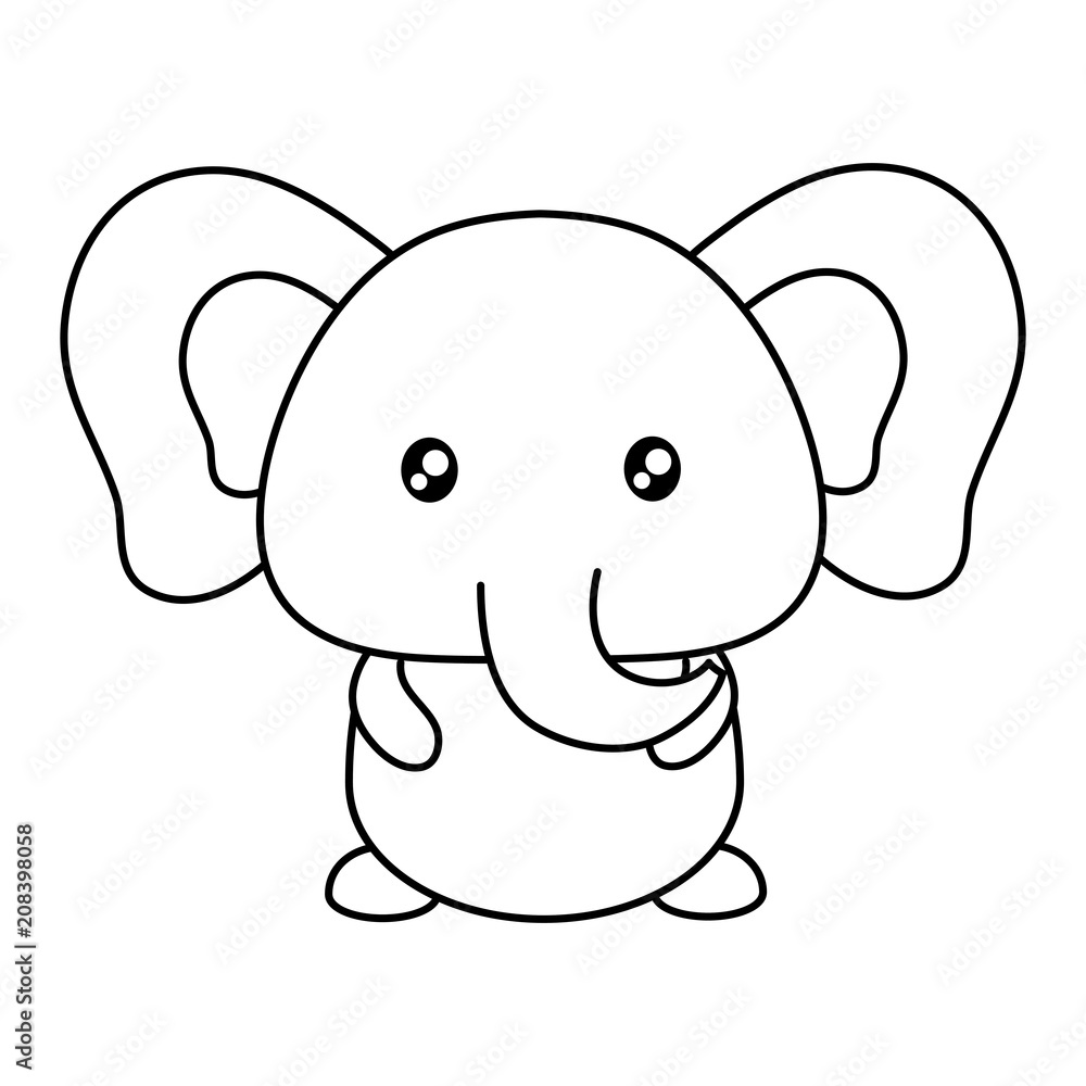 cute elephant icon over white background, vector illustration cute elephant icon over white background, vector illustration