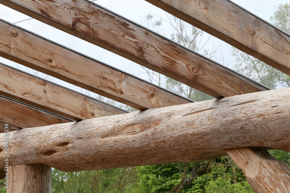 Log cabin home / Wall of house from logs Log cabin home / Wall of house from logs