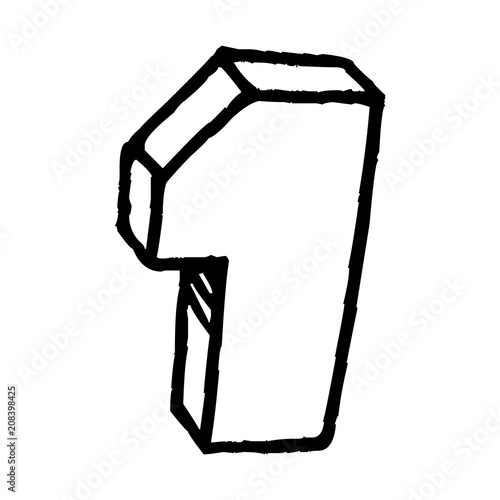 number one icon over white background, vector illustration