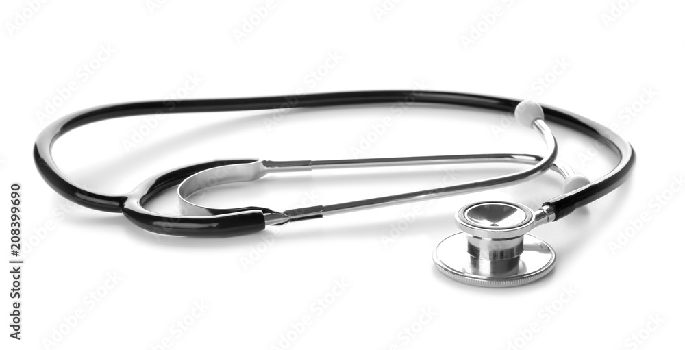 Medical stethoscope on white background. Health care concept Medical stethoscope on white background. Health care concept