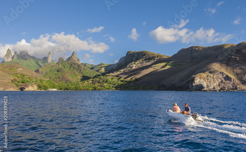 approaching Ua Pou Island f...