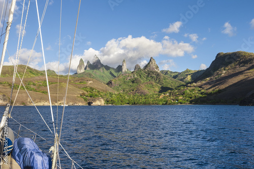 approaching Ua Pou Island f...