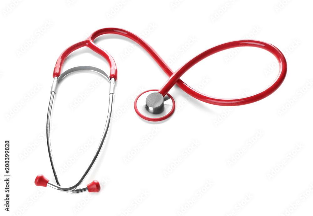 Medical stethoscope on white background. Health care concept Medical stethoscope on white background. Health care concept