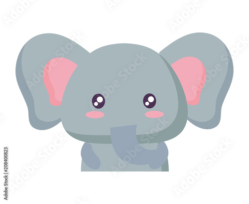 cute elephant icon over white background  vector illustration