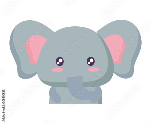 cute elephant icon over white background, vector illustration