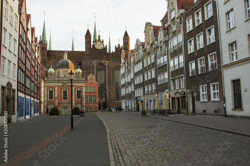 St. Mary's Church and King's Chapel in the Old Town in Gdansk. Poland