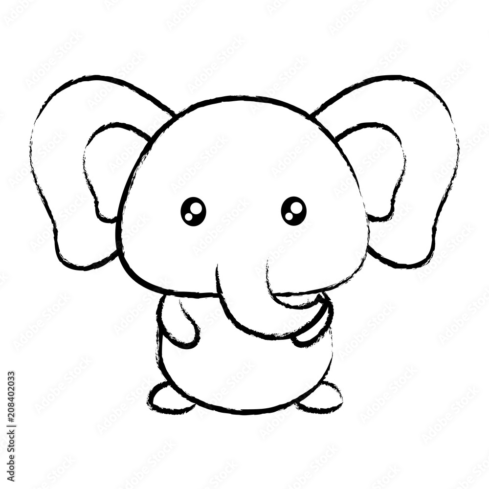 cute elephant icon over white background, vector illustration cute elephant icon over white background, vector illustration