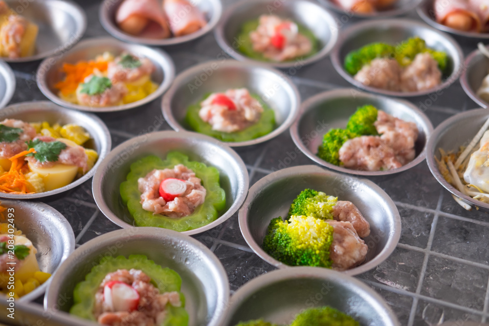 Various kinds of dim sum including dumplings traditional chinese food Various kinds of dim sum including dumplings traditional chinese food
