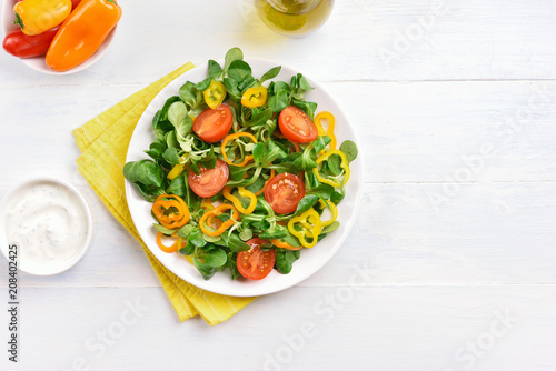 Vegetable salad, top view