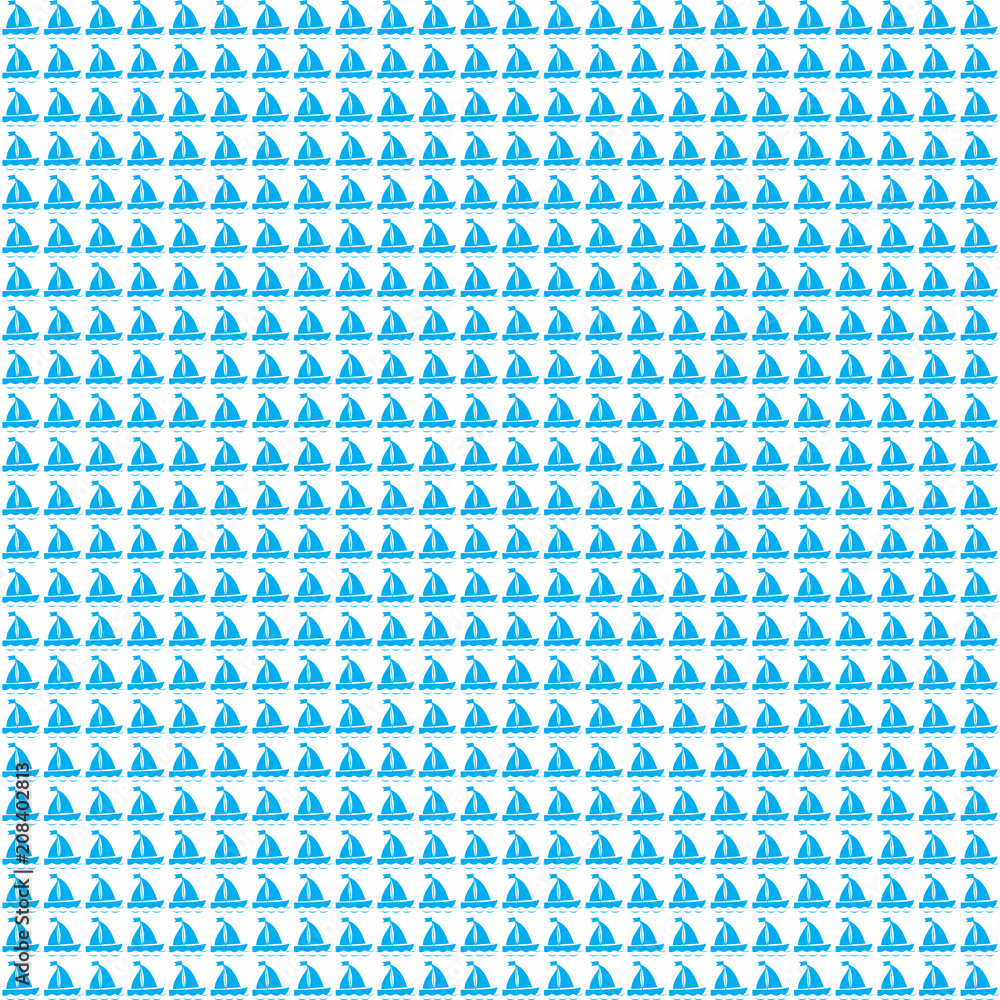 Square seamless sea pattern with blue sailing ships on white background. Square seamless sea pattern with blue sailing ships on white background.