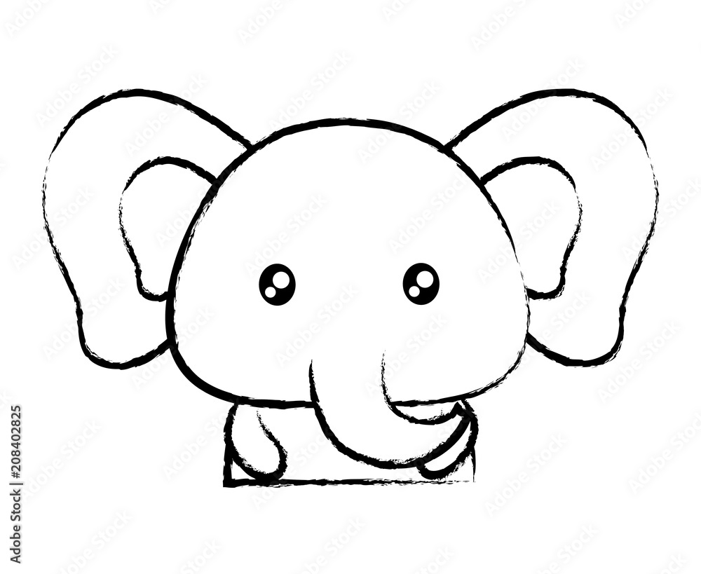 cute elephant icon over white background, vector illustration cute elephant icon over white background, vector illustration