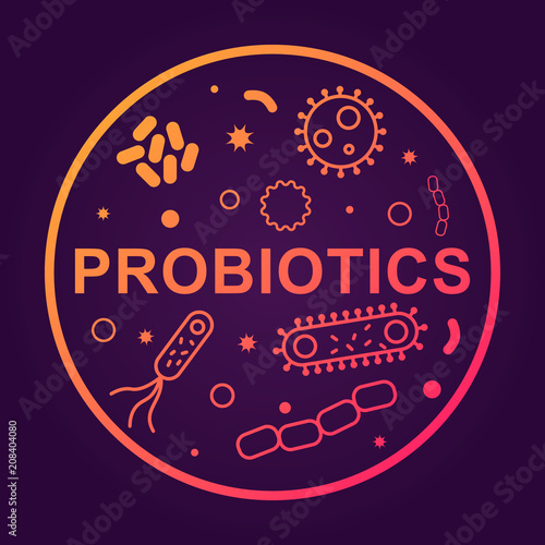 Bacterias and viruses icons. Vector illustration on dark background