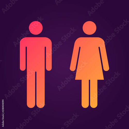 Woman and man icons vector