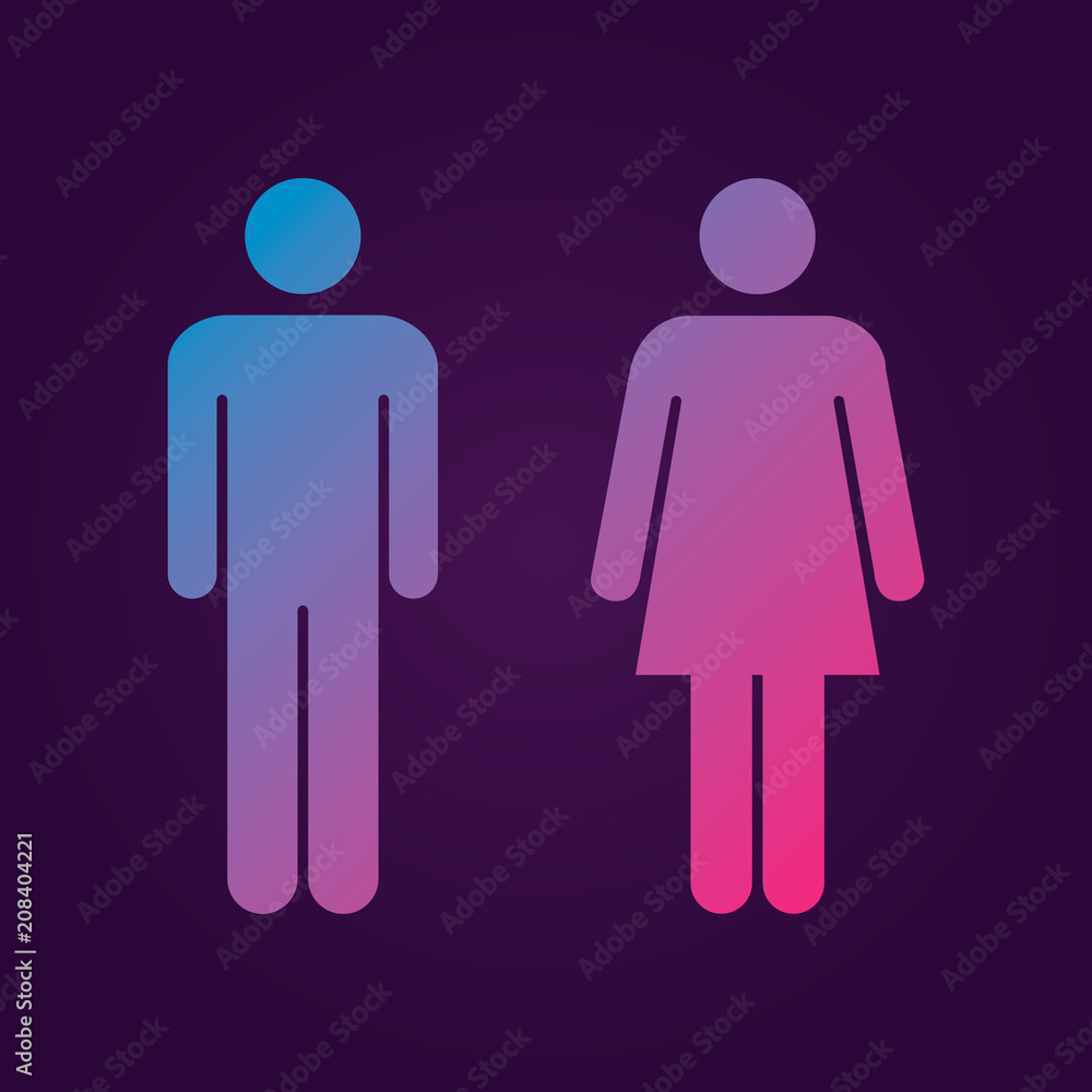 Woman and man icons vector Woman and man icons vector