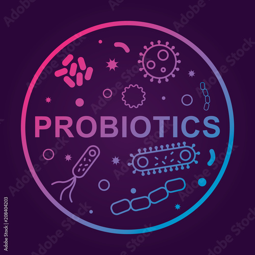 Bacterias and viruses icons. Vector illustration on dark background
