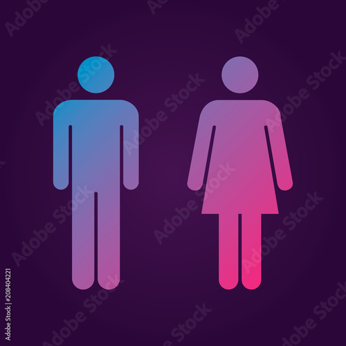 Woman and man icons vector