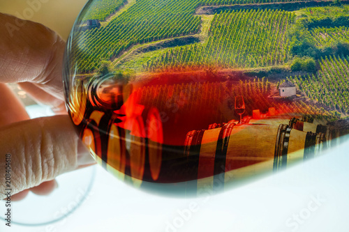 Photos magie d'un verre de rouge