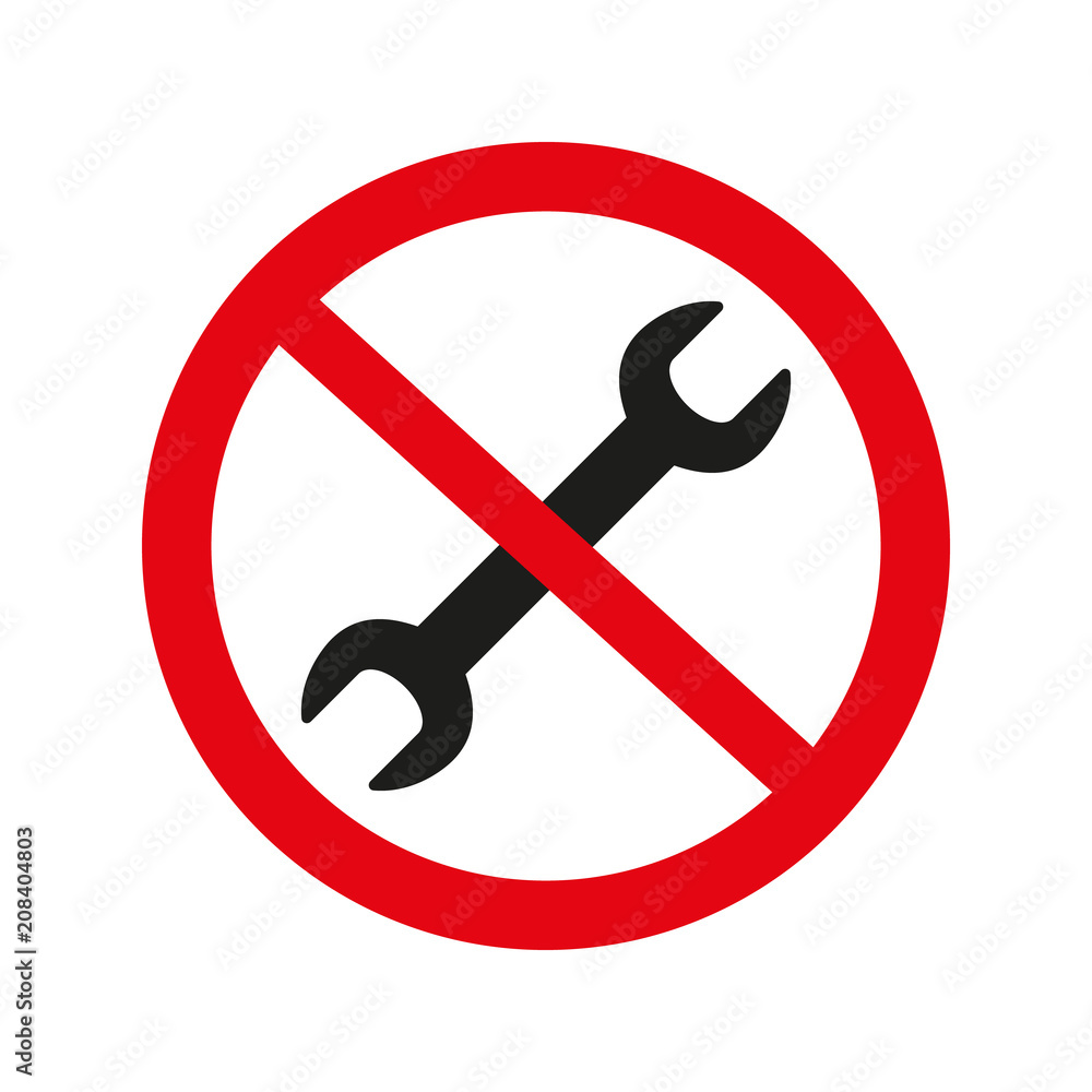 No repair sign on white background. No repair sign on white background.