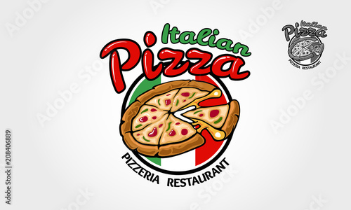 Italian Pizza Vector Logo Template for  restaurant, fast food, delivery, trattoria, bistro, catering and Italian food related businesses. 