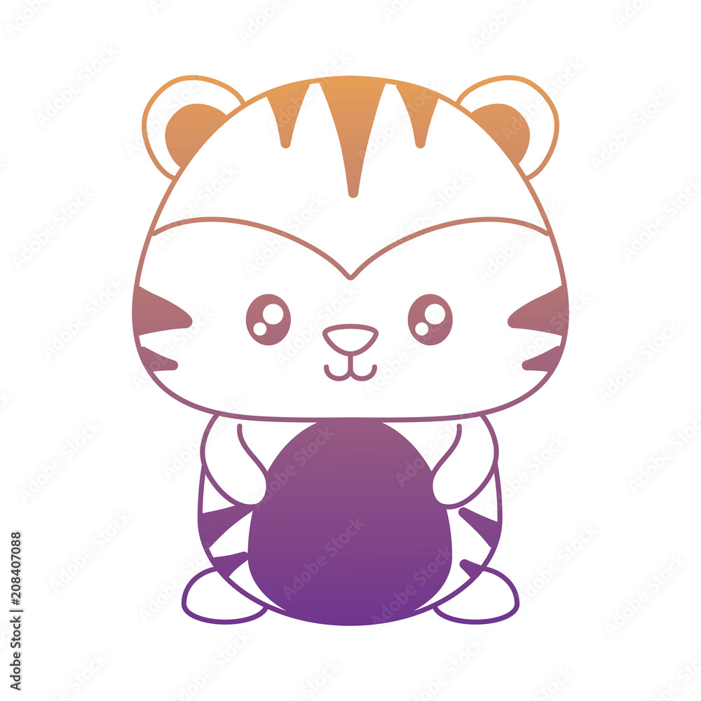 cute tiger icon over white background, vector illustration cute tiger icon over white background, vector illustration