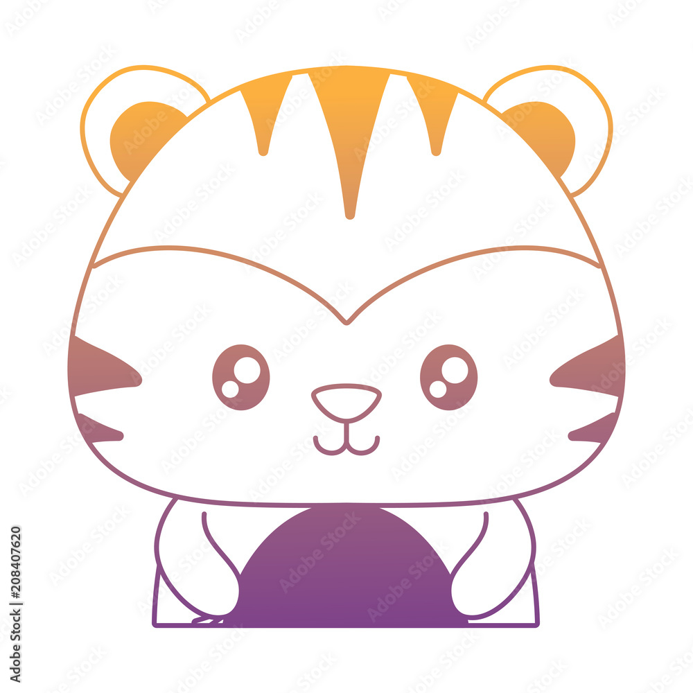 cute tiger icon over white background, vector illustration cute tiger icon over white background, vector illustration