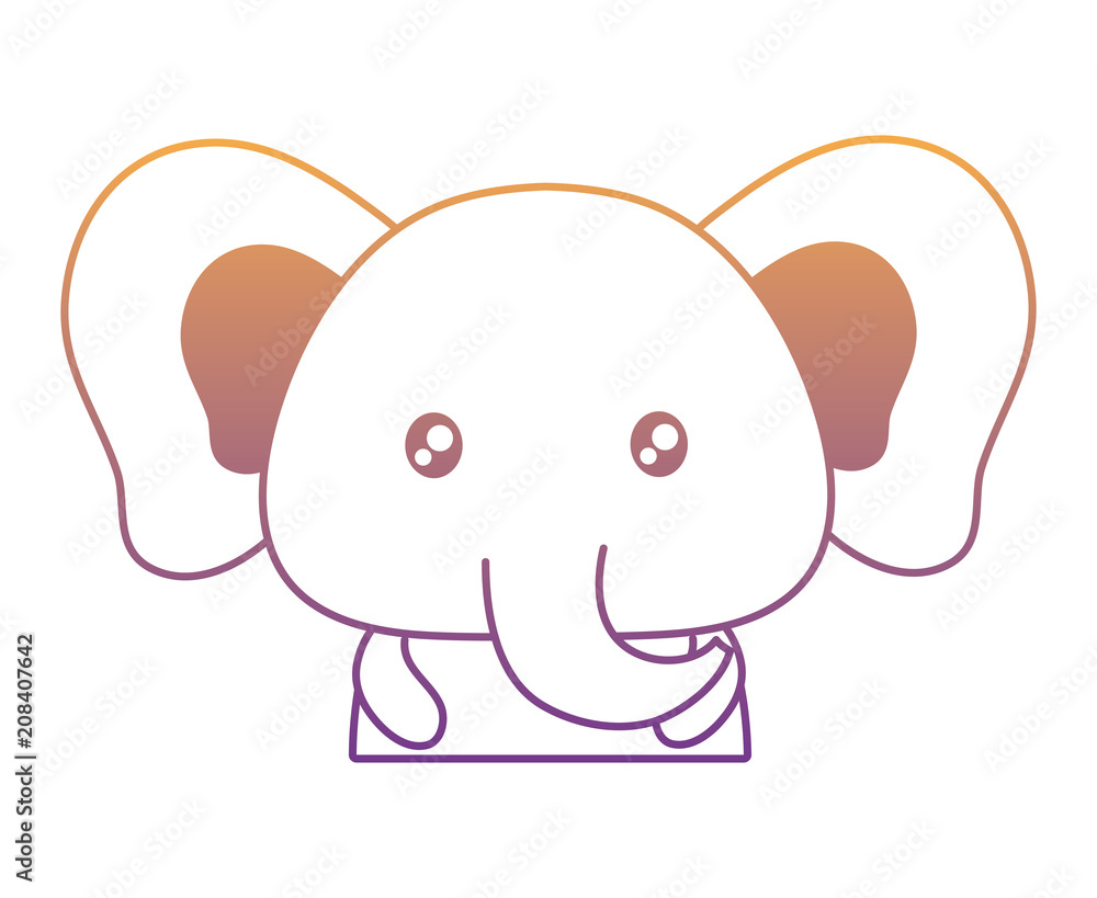 Fototapeta premium cute elephant icon over white background, vector illustration