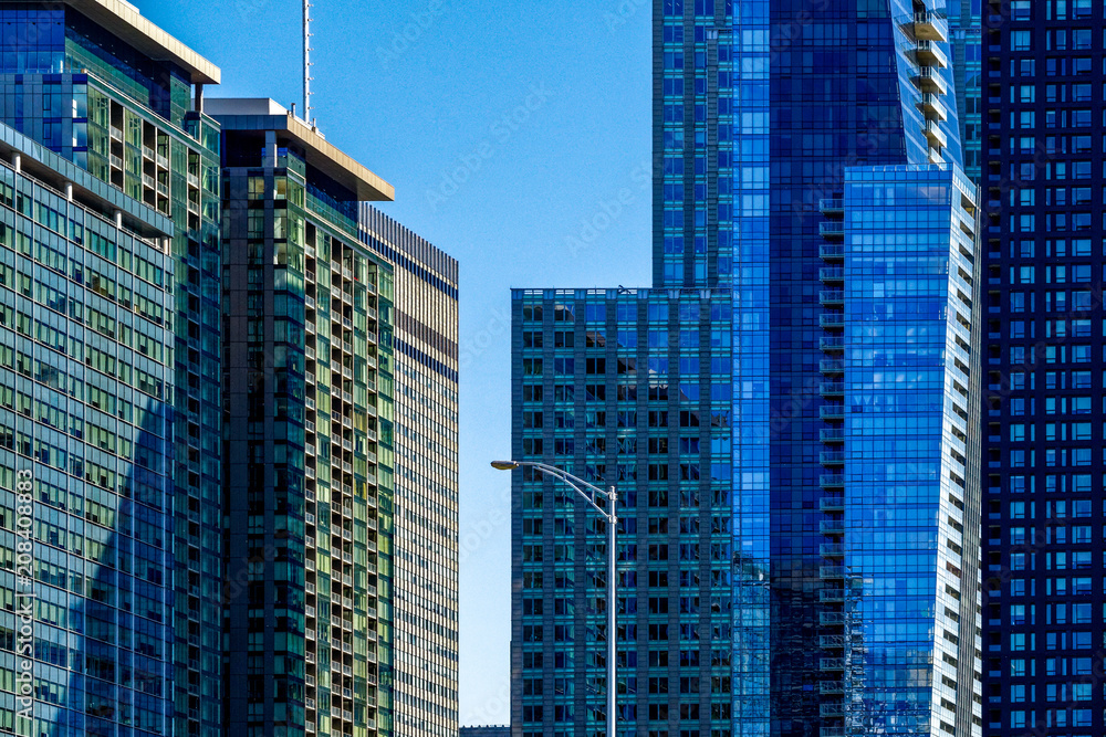 Fototapeta premium Montreal buildings view from street