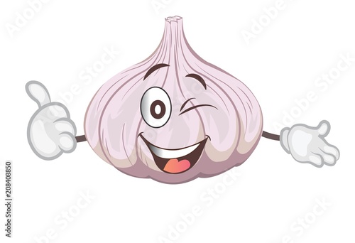 cute garlic character. cartoon vector illustration