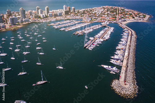Aerial view of Marina of Punta del Este, Uruguay.