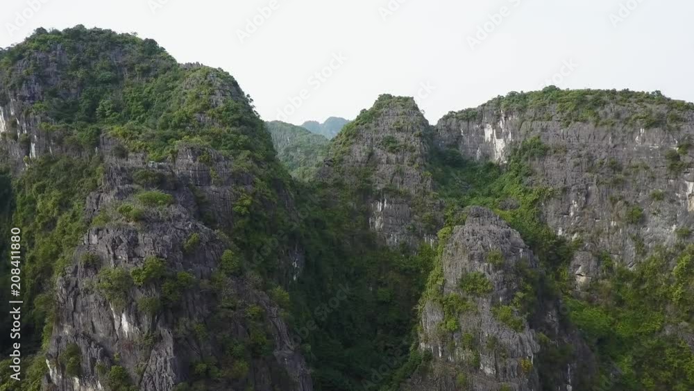 Limestone Mountains Aerial in Ninh Binh Vietnam Limestone Mountains Aerial in Ninh Binh Vietnam