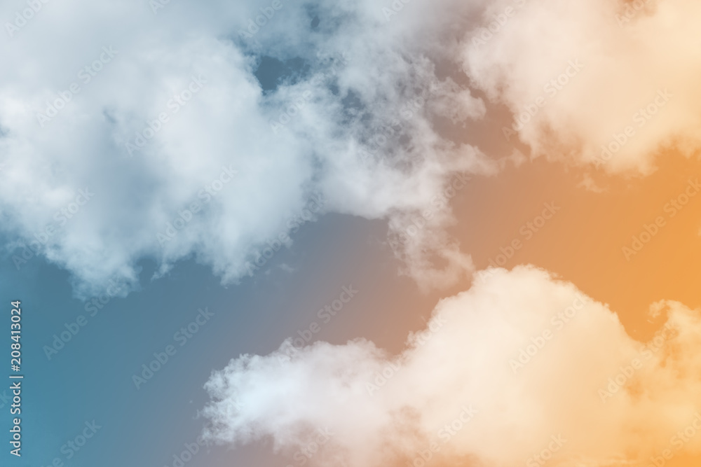Sky with white clouds. Toned Sky with white clouds. Toned