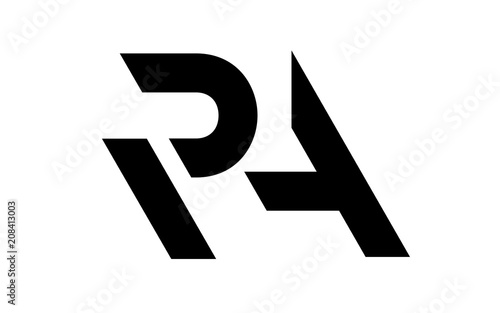 Letter R and A cut   join logo in simple style.