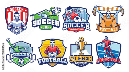 soccer badges design set