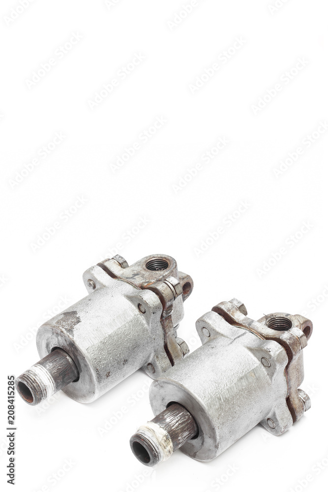 Rotary joint steam iron isolated on white background. Rotary joint steam iron isolated on white background.