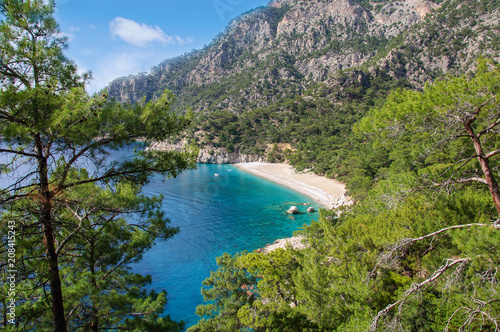Seaside view from Lycian Way along Mediterranean coast Turkey © tns2710