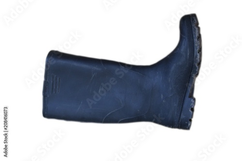 Rubber boot on white background
