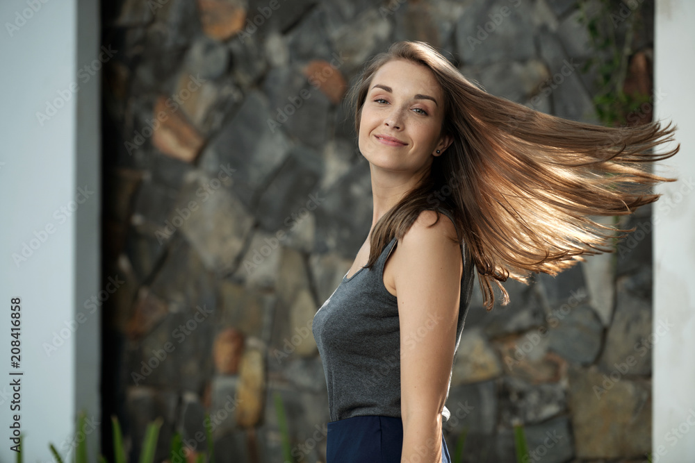 Naklejka premium Hair flip